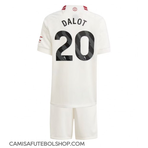 Camisa de time de futebol Manchester United Diogo Dalot #20 Replicas 3º Equipamento Infantil 2023-24 Manga Curta (+ Calças curtas)